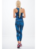 Blue leggings with black patterns H0060 - Online store - Boutique